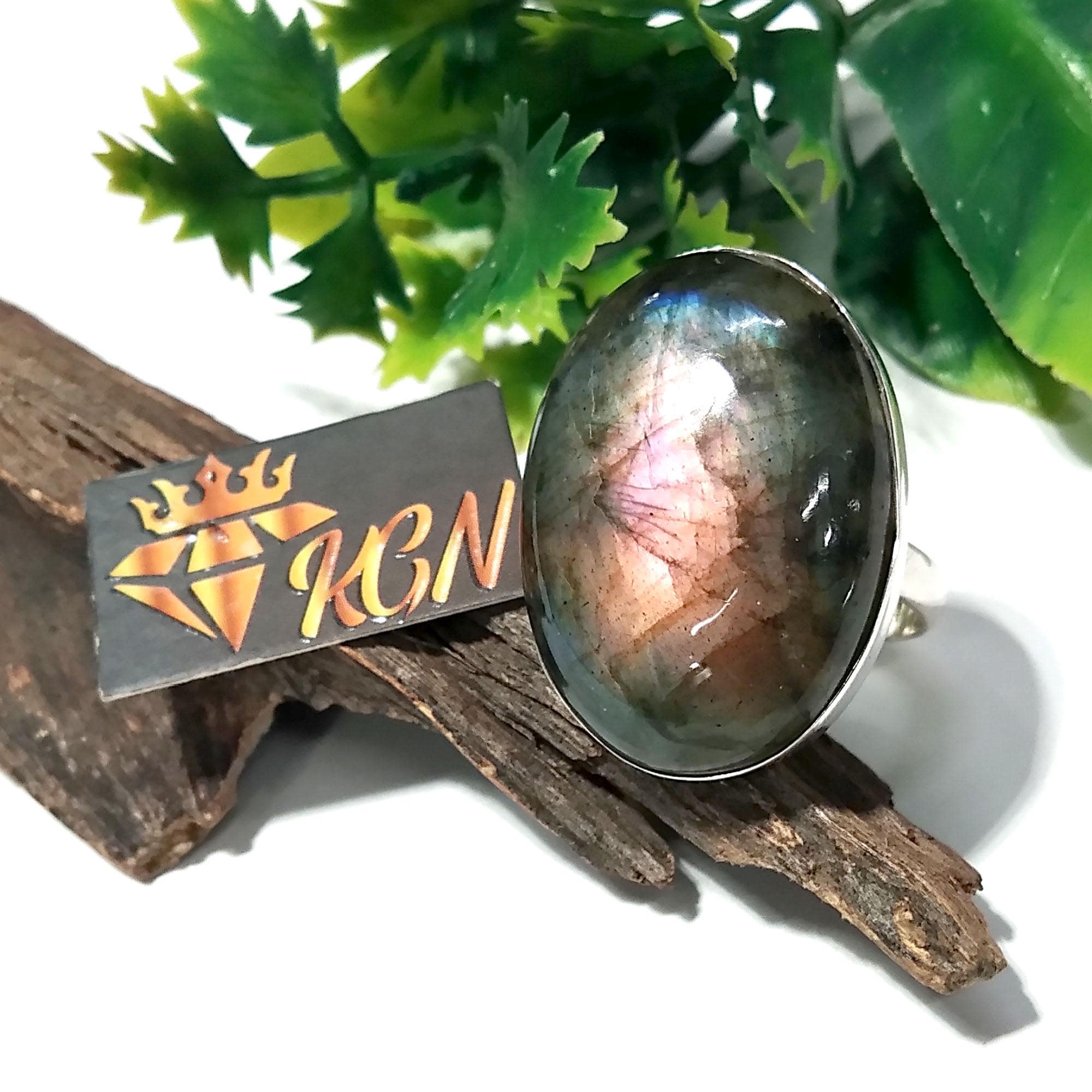 Labradorite Cabochon Ring, Solid 925 Sterling Silver Ring, Purple Fire Labradorite Stone Size 29x21 mm Handmade Gift Ring Jewelry, Gift Ring